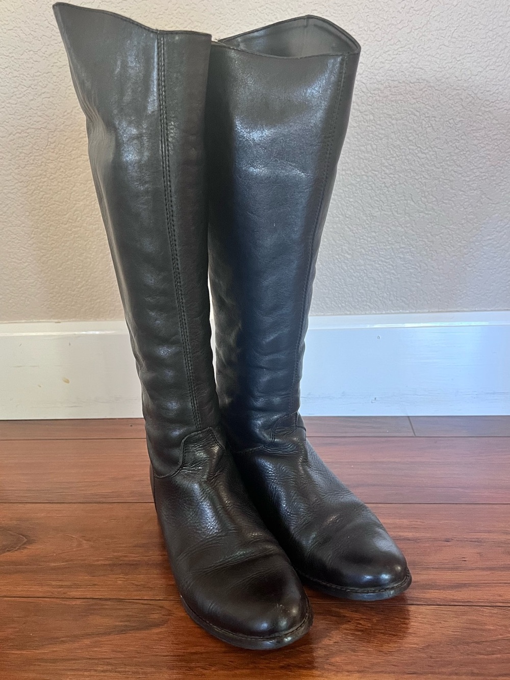 Dune London Black Genuine Leather Knee High Riding Boots EU 37 US 6.5